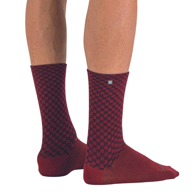 Sportful Calzini Sportful Checkmate winter rosso rumba/grigio M/L