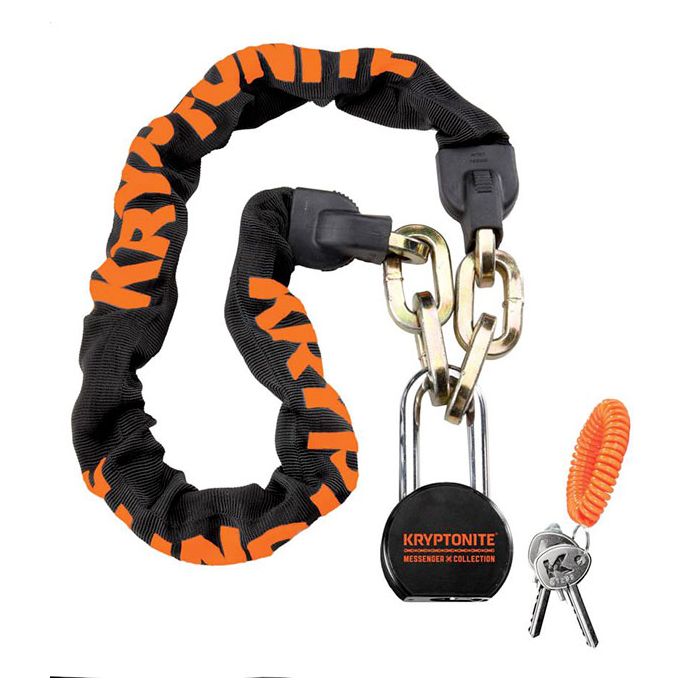 Lucchetto Messenger con moly disc lock 9,5x1000mm nero/arancione, KRYPTONITE
