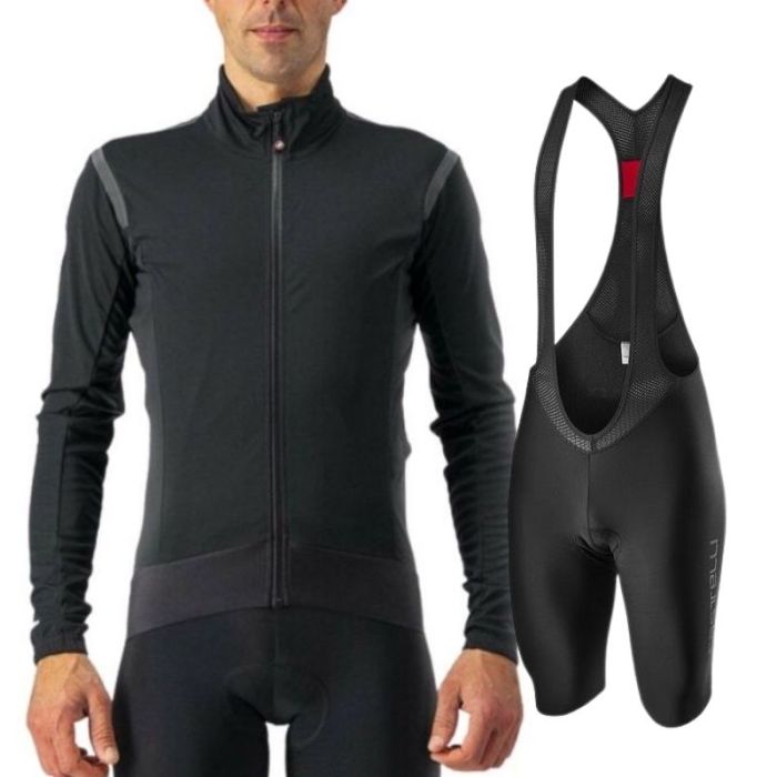Completo Castelli Alpha RoS 2 light nero + Salopette Nano Flex pro race  nero Autunno/Inverno 2021/2022 | CASTELLI | Cingolani
