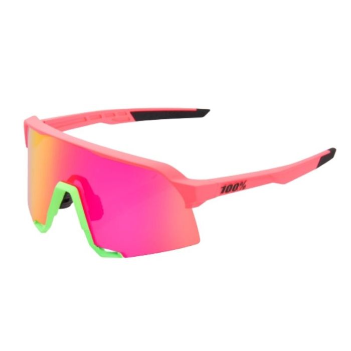 Occhiali 100% S3 rosa fluo opaco lente viola multilayer mirror 2022 | 100%  | Cingolani