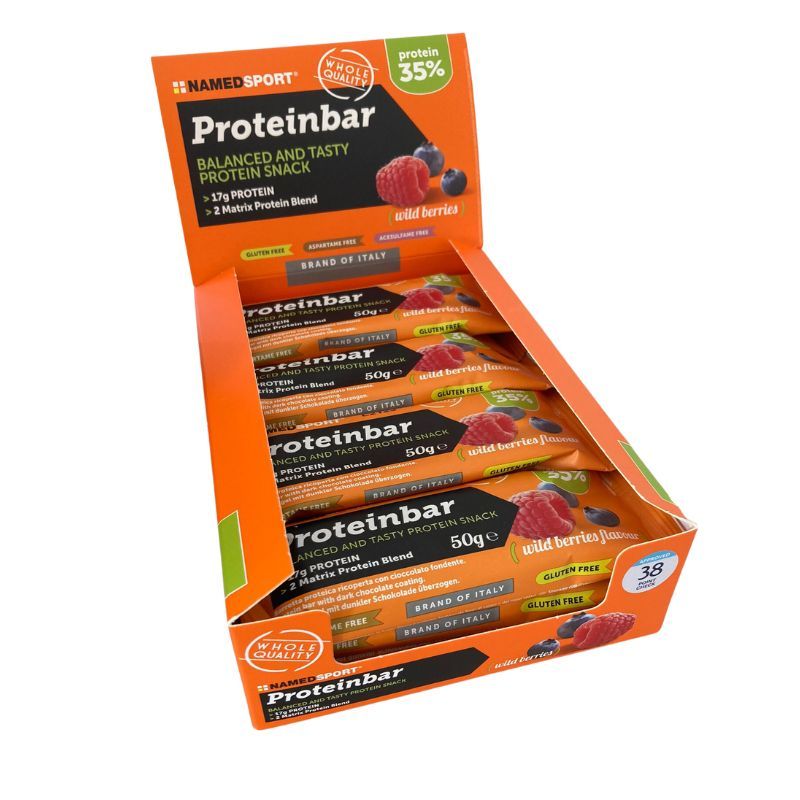 Box Integratori Named Sport Proteinbar frutti di bosco 50gr 12pz, NAMED