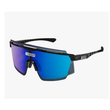 Occhiali Scicon Aerowatt nero lucido lente multimirror blu