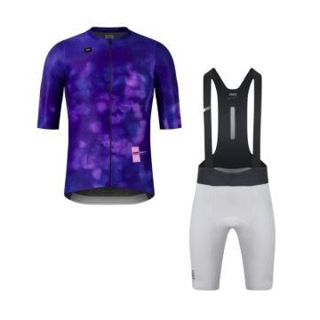 Completo Gobik Maglia Attitude 2.0 + Salopette Lancer K12 viola/bianco