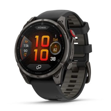 Garmin Fenix 8 pro lte amoled sapphire grigio carbon cinturino nero