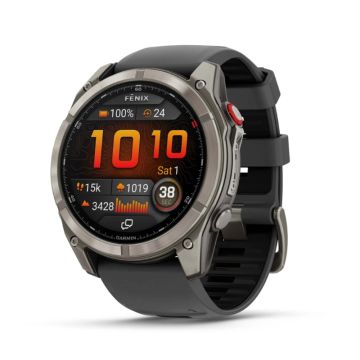 Garmin Fenix 8x pro lte amoled sapphire grigio dlc cinturino nero