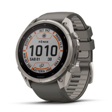Garmin Fenix 9 Pro solar 51mm inReach titanium cinturino grigio