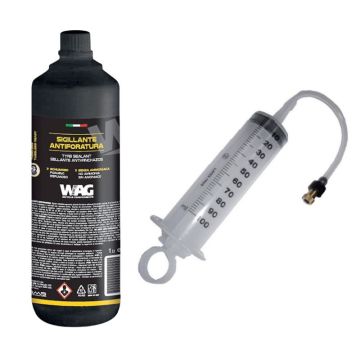 Siringa Per Sigillante Tubeless Bici - 100ml Con Connettore Metallo Per Pneumatici - Foto 2