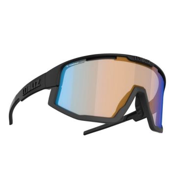 Occhiali Bliz Fusion nero opaco lenti nano optics nordic light multi laser corallo/blu