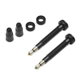QUARKZMAN 2pz Valvole Tubeless 60mm In Alluminio Leggero Con 4 Fori E Tappi Rimovibili – Adatte Per Bici Da Strada, MTB, Pieghevoli E E-bike – Colore Nero