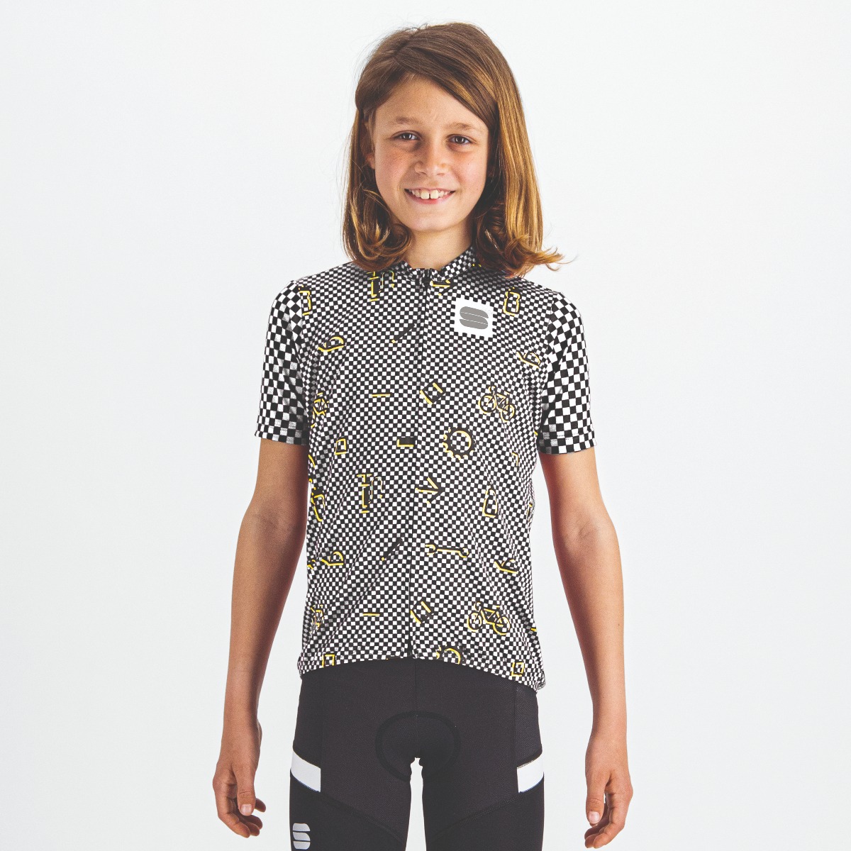 Sportful Maglia Sportful Checkmate bambino nero/bianco/verde L